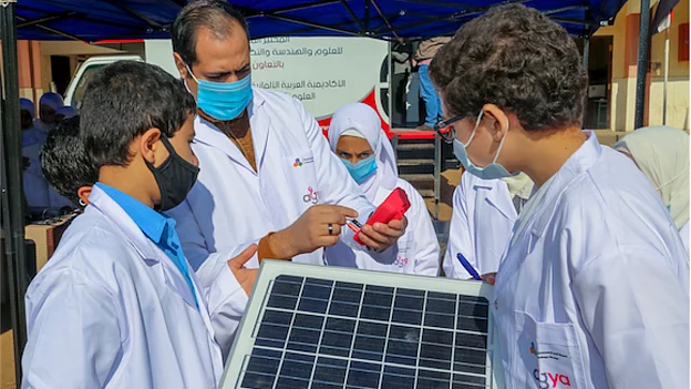 Work outside the AGYA Portable STEM Lab Car