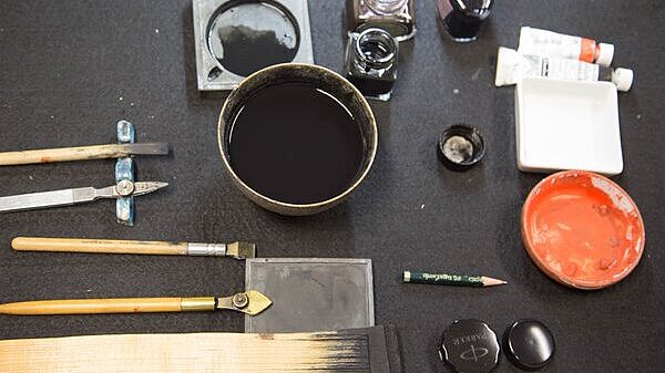 Brushes, Ink and other tools used by Calligraphy artists