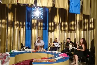 Musicians performing on stage
