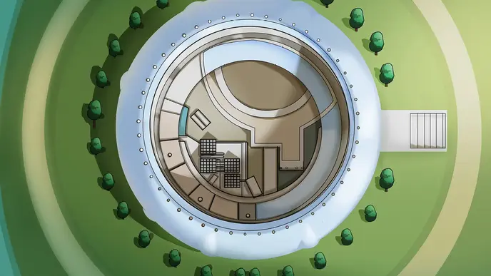Cartoon Synchroton from above