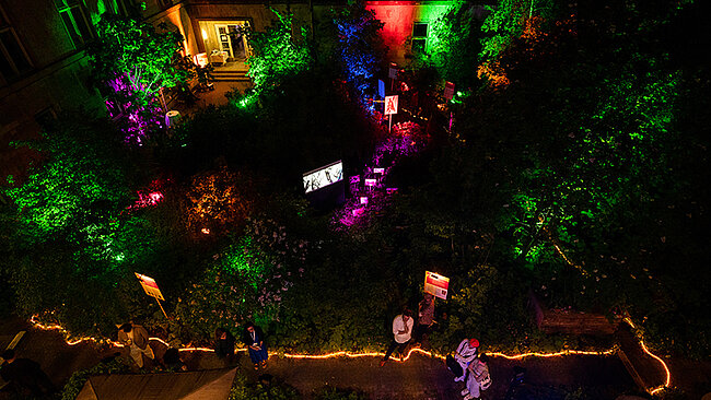 BBAW garden by night